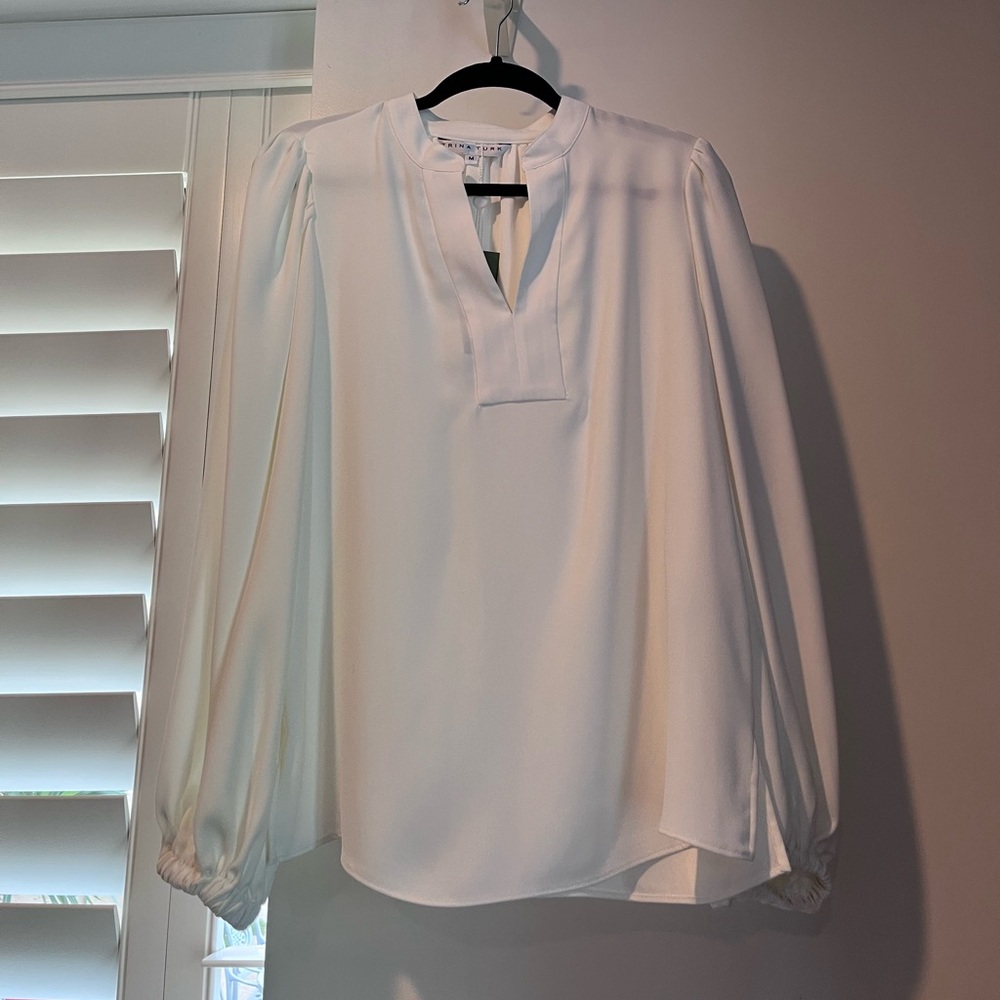 Trina Turk Tanvi Top size M Elegant White Women's Blouse